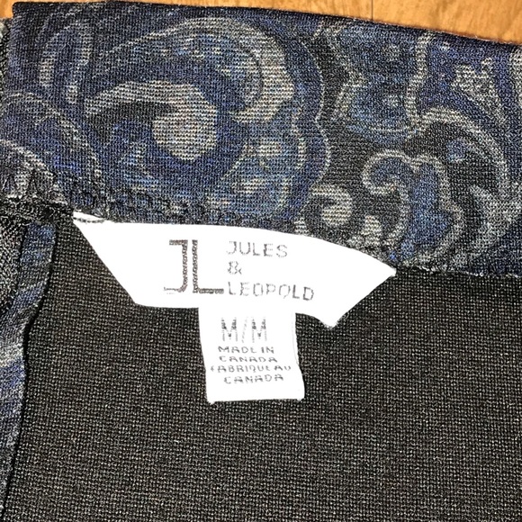 Black Gray Blue Floral Paisley Skirt - Picture 5 of 8